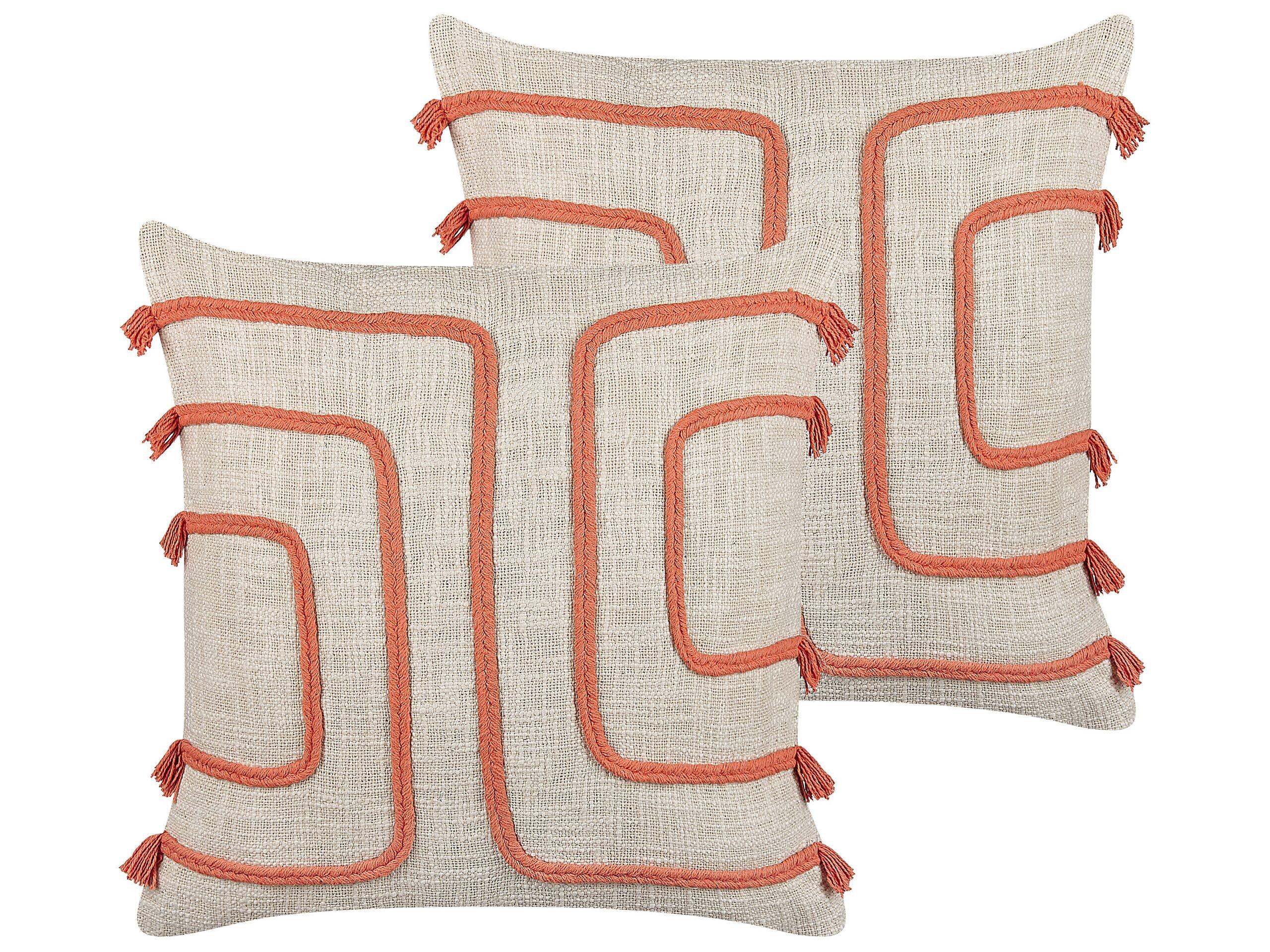 Beliani Coussin en Coton Boho PLEIONE  