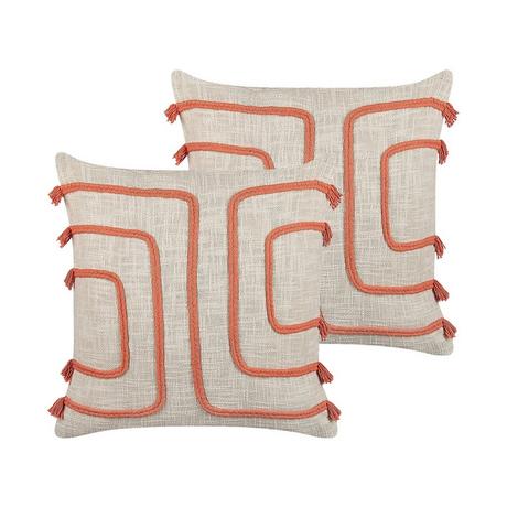 Beliani Coussin en Coton Boho PLEIONE  