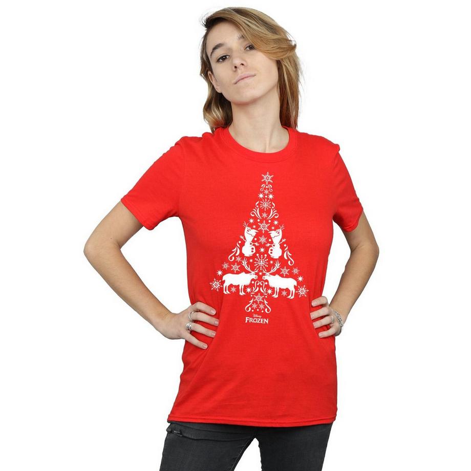 Disney Frozen T-Shirt Stampa Albero di Natale  