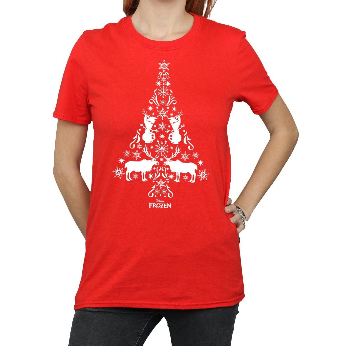 Disney Frozen T-Shirt Stampa Albero di Natale  