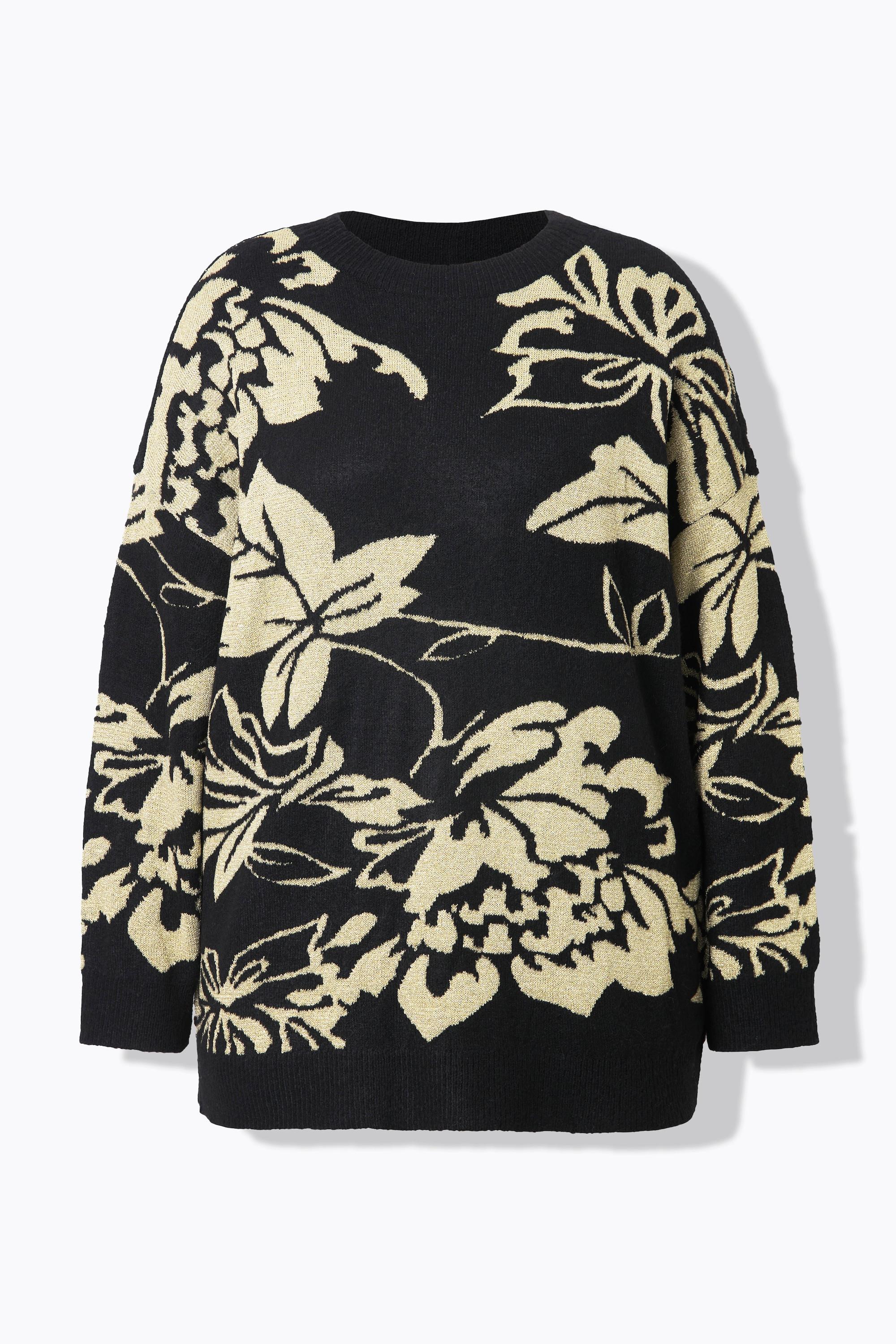 Studio Untold  Pull oversize, motif grandes fleurs brillantes 