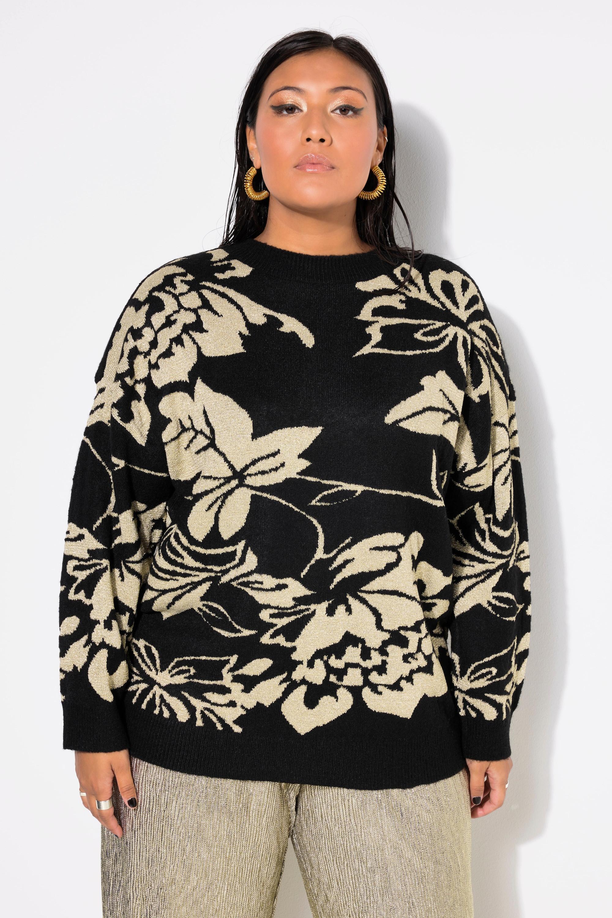 Studio Untold  Pull oversize, motif grandes fleurs brillantes 