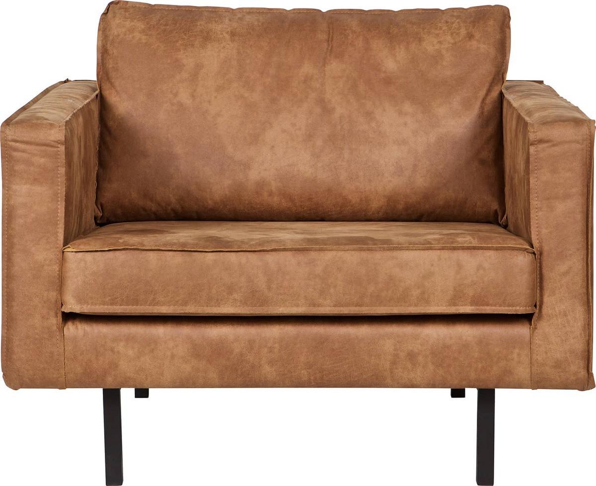 mutoni Fauteuil Rodeo cuir recyclé cognac  