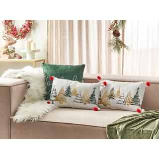 Beliani Lot de 2 coussins décoratifs en Coton Moderne ANREDERA  