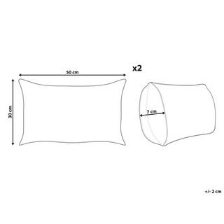 Beliani Lot de 2 coussins décoratifs en Coton Moderne ANREDERA  