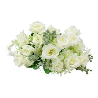 eStore Confezione da 2 Mazzi di fiori in plastica, Rose - Bianche  