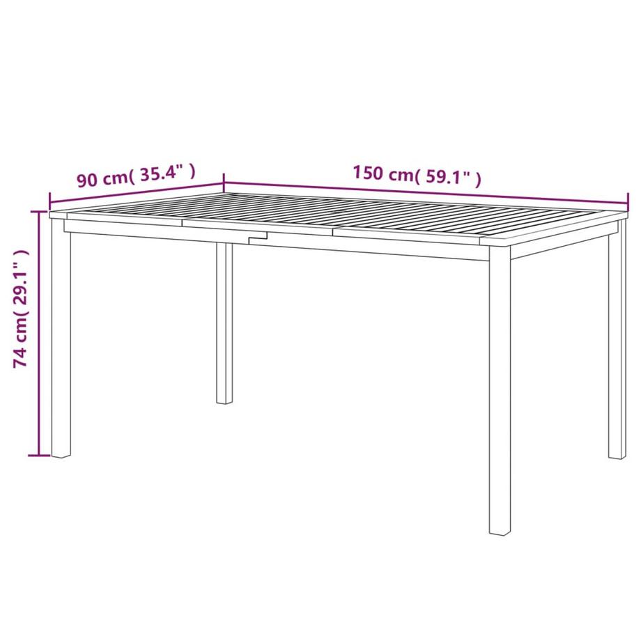 VidaXL set da pranzo per esterni Legno di acacia  