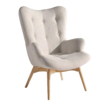 Fauteuil en tissu beige