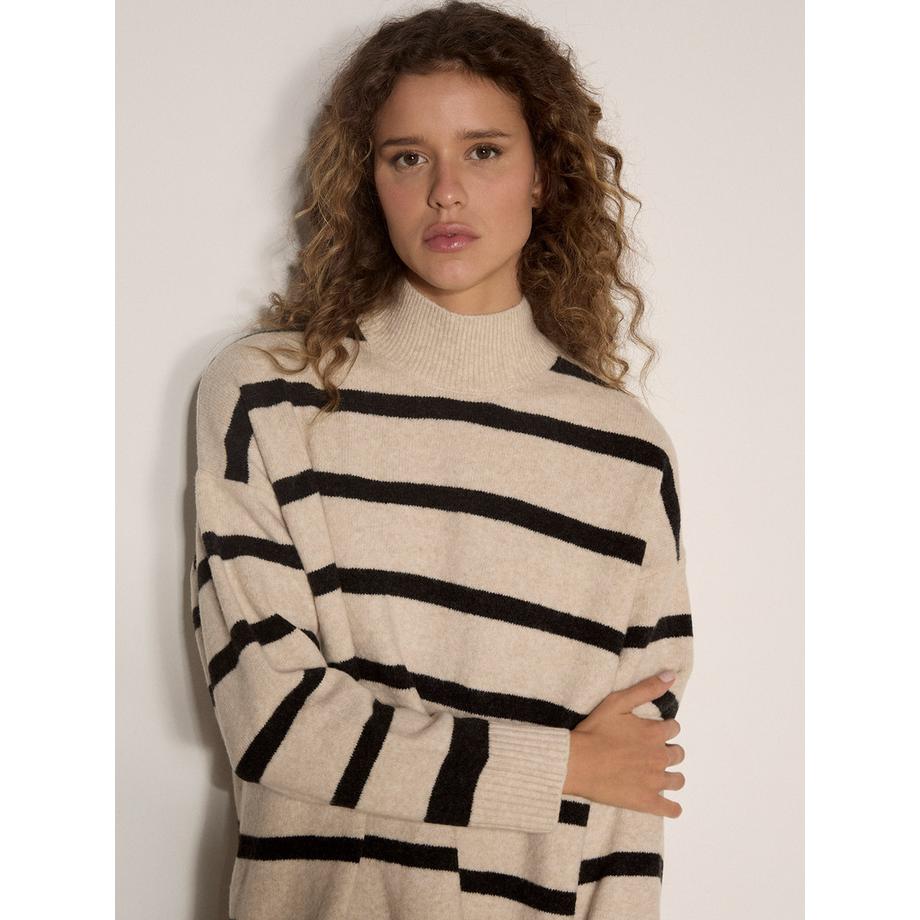 APRICOT Abito corto a maglia oversize a righe  