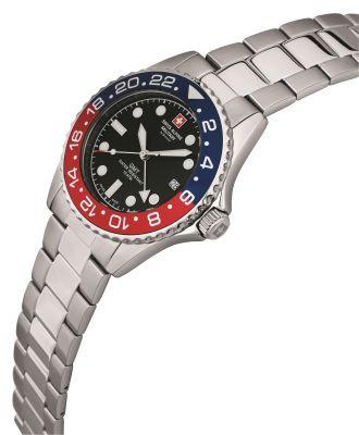 SWISS ALPINE MILITARY  Collezione MASTER DIVER GMT - Orologio al quarzo di fabbricazione svizzera 