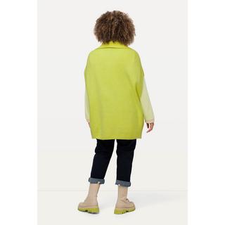 Ulla Popken Rippstrick Oversized ärmelloser Pullunder mit Strickkragen  
