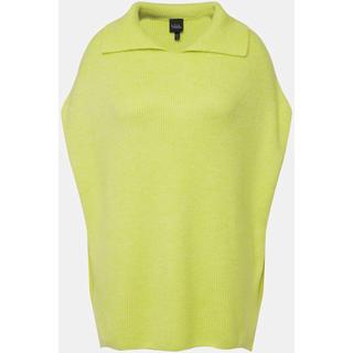 Ulla Popken Pull sans manches oversized en maille côtelée avec col en maille  