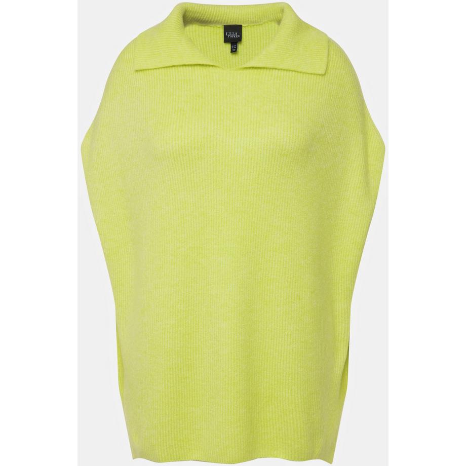 Ulla Popken Pull sans manches oversized en maille côtelée avec col en maille  