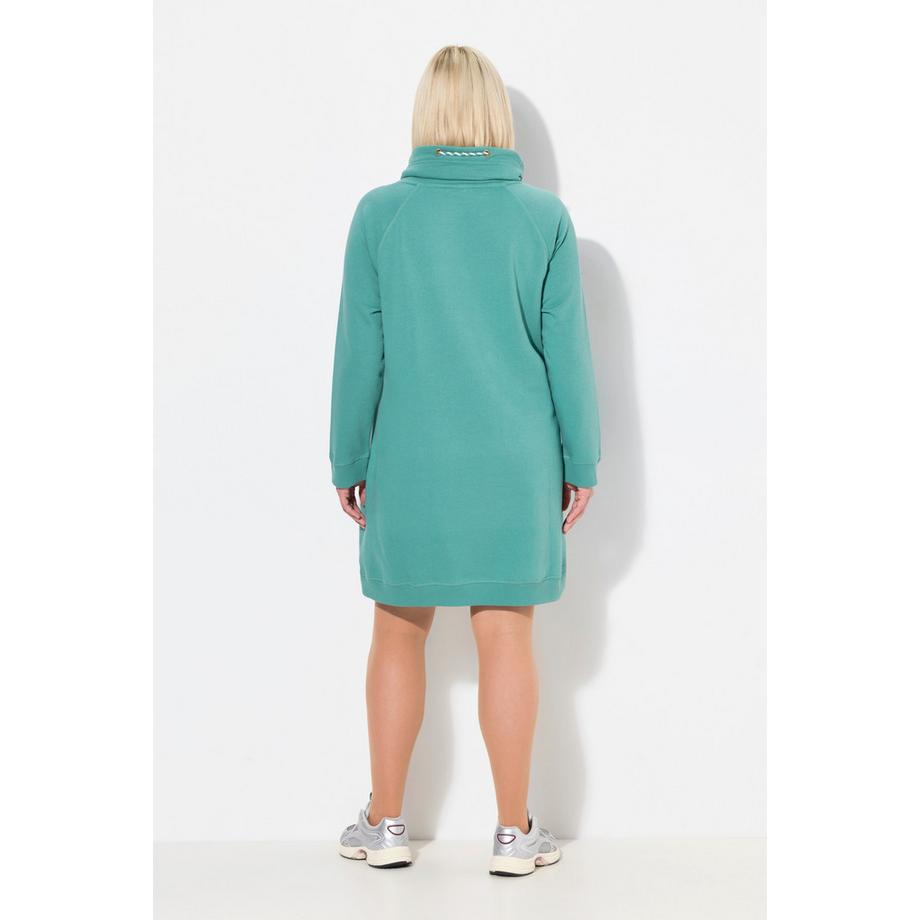 Ulla Popken Robe en Molleton Col Montant Manches Longues avec Poches  