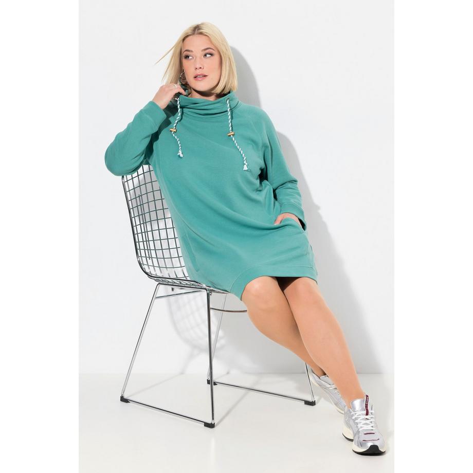 Ulla Popken Robe en Molleton Col Montant Manches Longues avec Poches  