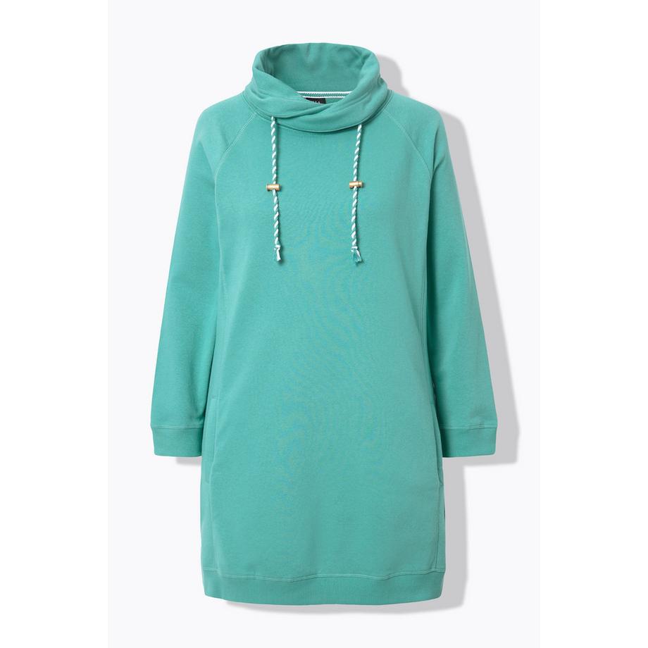 Ulla Popken Robe en Molleton Col Montant Manches Longues avec Poches  