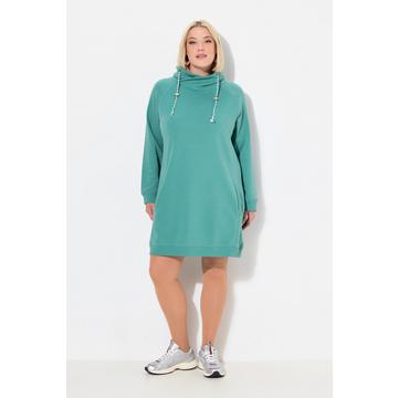 Robe en molleton avec poches, col montant et manches longues