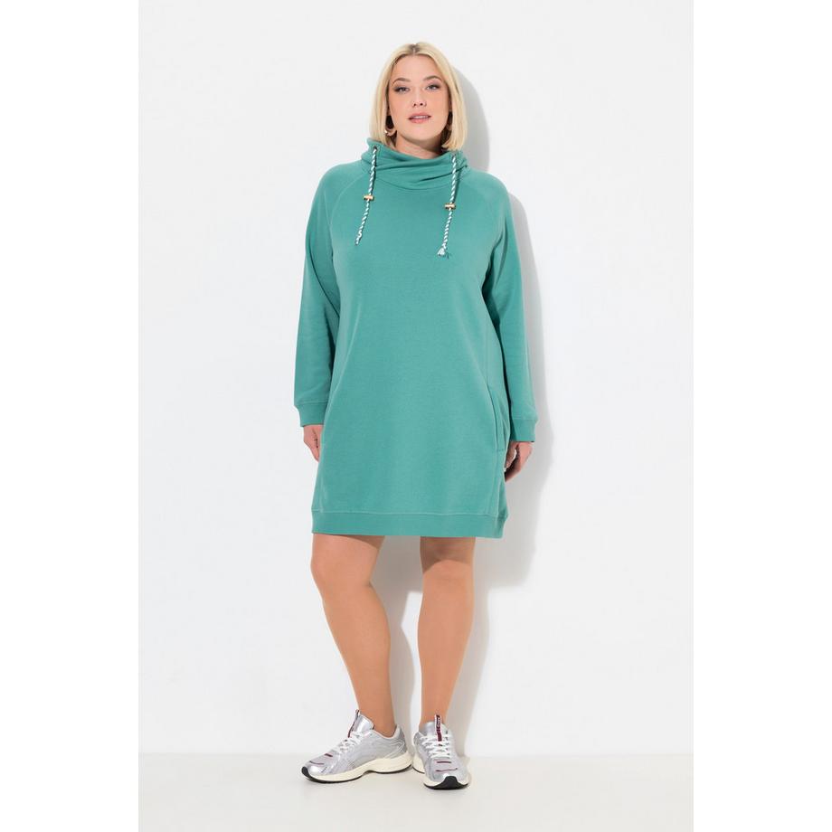 Ulla Popken Robe en Molleton Col Montant Manches Longues avec Poches  