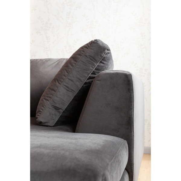 KARE Design Ecksofa Black Gianna Velvet Grau Links  