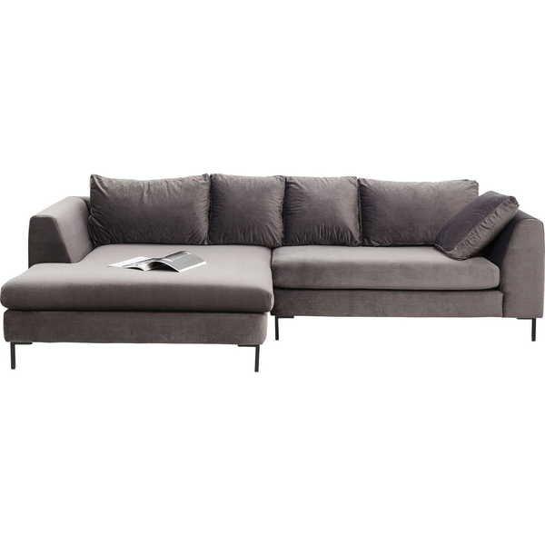 KARE Design Ecksofa Black Gianna Velvet Grau Links  