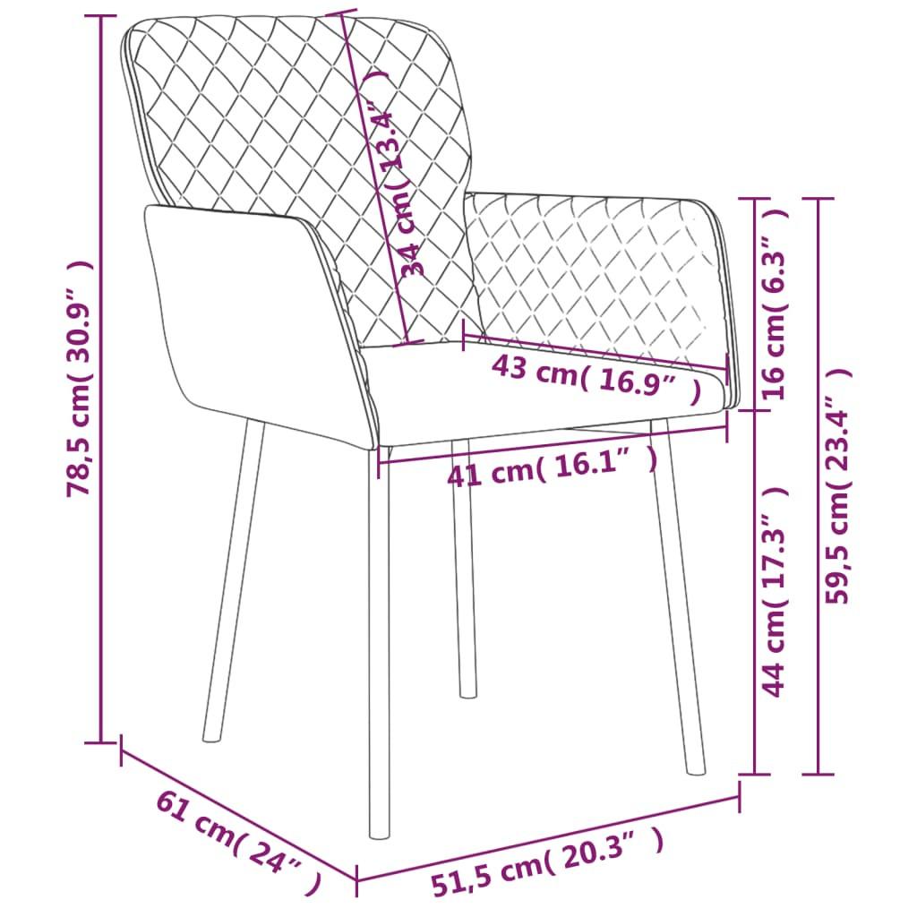 VidaXL sedia da pranzo Velluto  