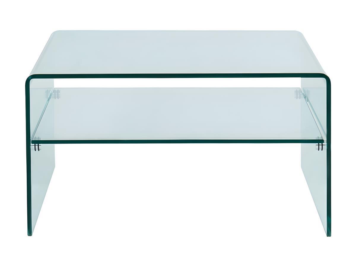 Vente-unique Table basse carrée STILEOS Double plateau Verre trempé  