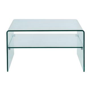 Vente-unique Table basse carrée STILEOS Double plateau Verre trempé  