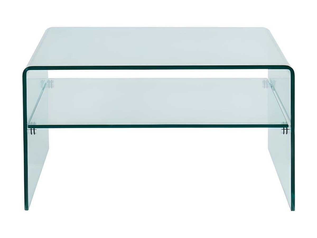 Vente-unique Table basse carrée STILEOS Double plateau Verre trempé  