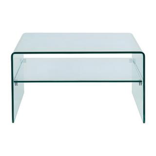 Vente-unique Table basse carrée STILEOS Double plateau Verre trempé  