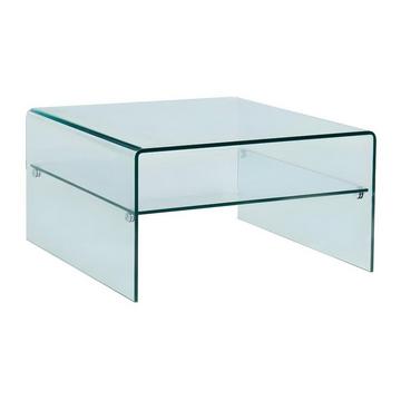 Table basse carrée STILEOS Double plateau Verre trempé