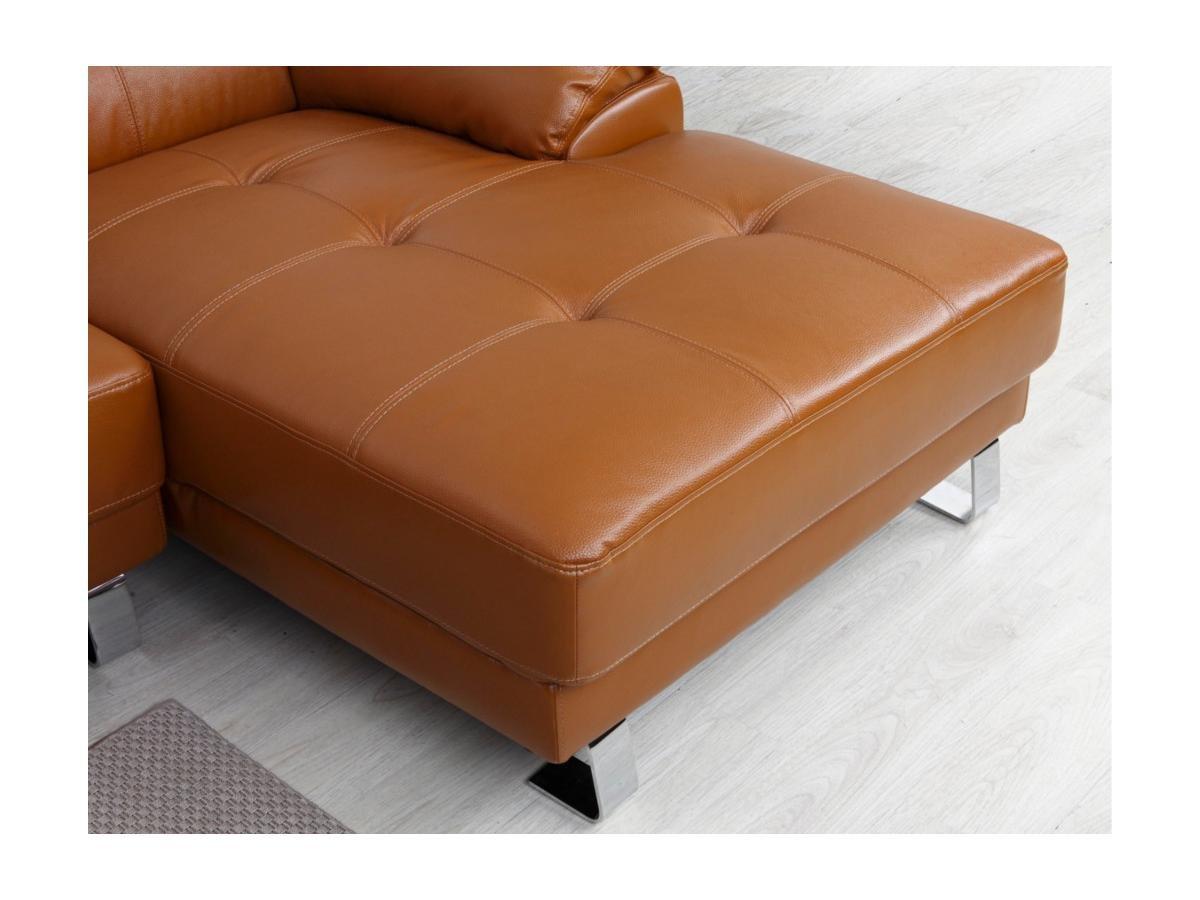 Vente-unique Ecksofa Leder - Karamell - Ecke Links - EXCELSIOR II  