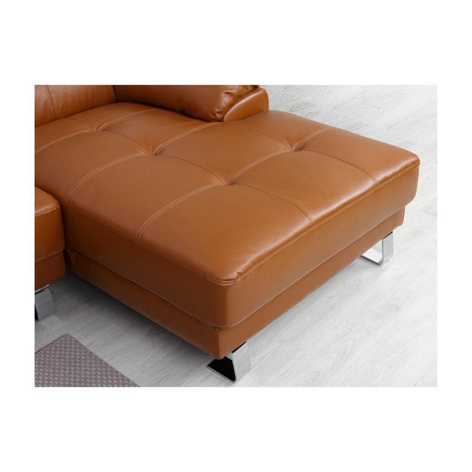 Vente-unique Divano angolare in pelle Caramello - Angolo a sinistra - EXCELSIOR II  