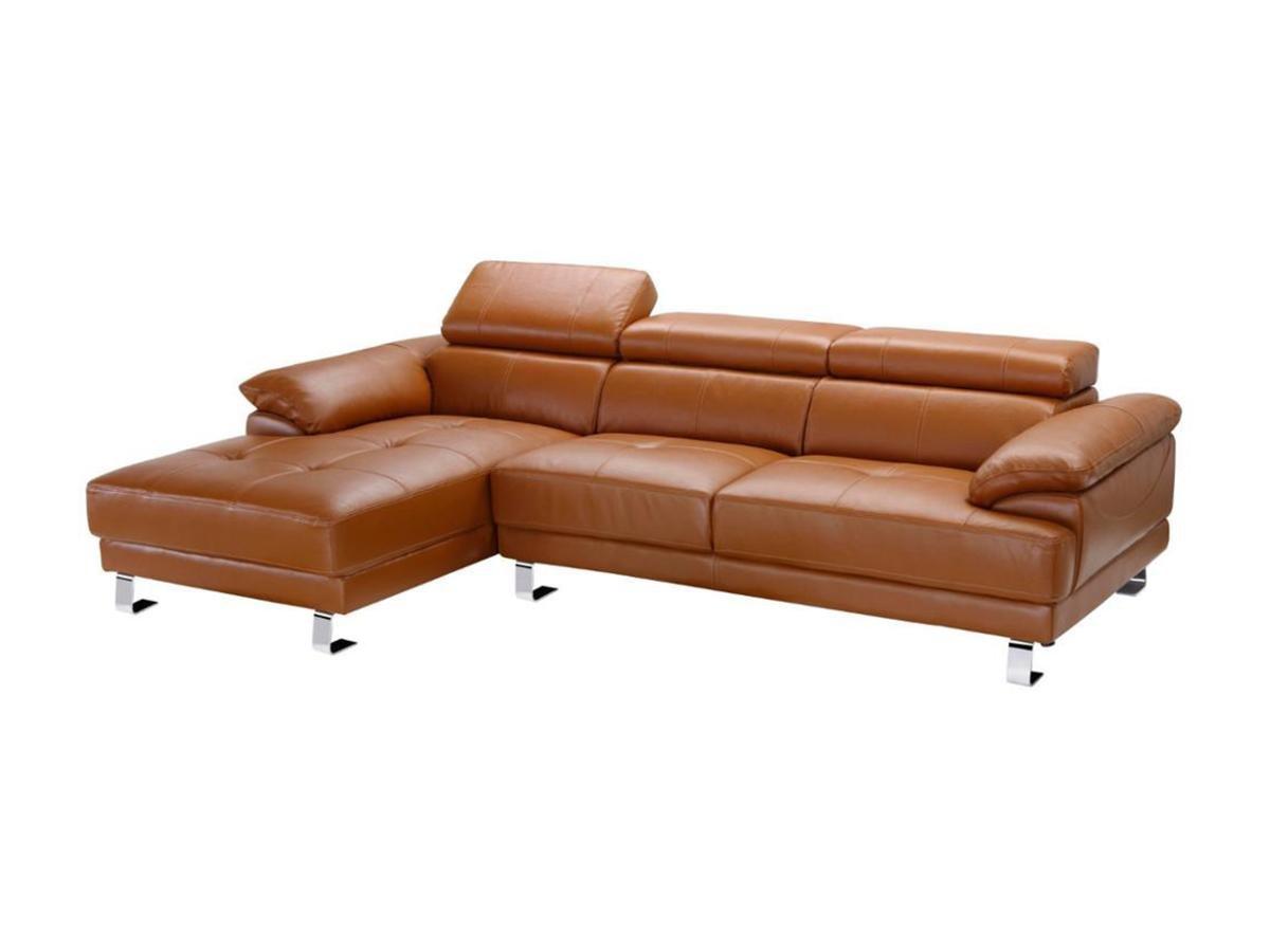 Vente-unique Ecksofa Leder - Karamell - Ecke Links - EXCELSIOR II  