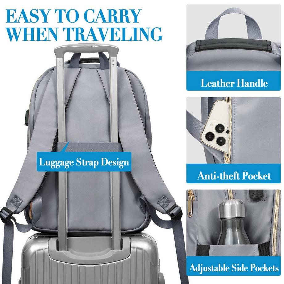 Only-bags.store Teenager Laptop Rucksack mit USB Ladeanschluss Stylischer Daypack  