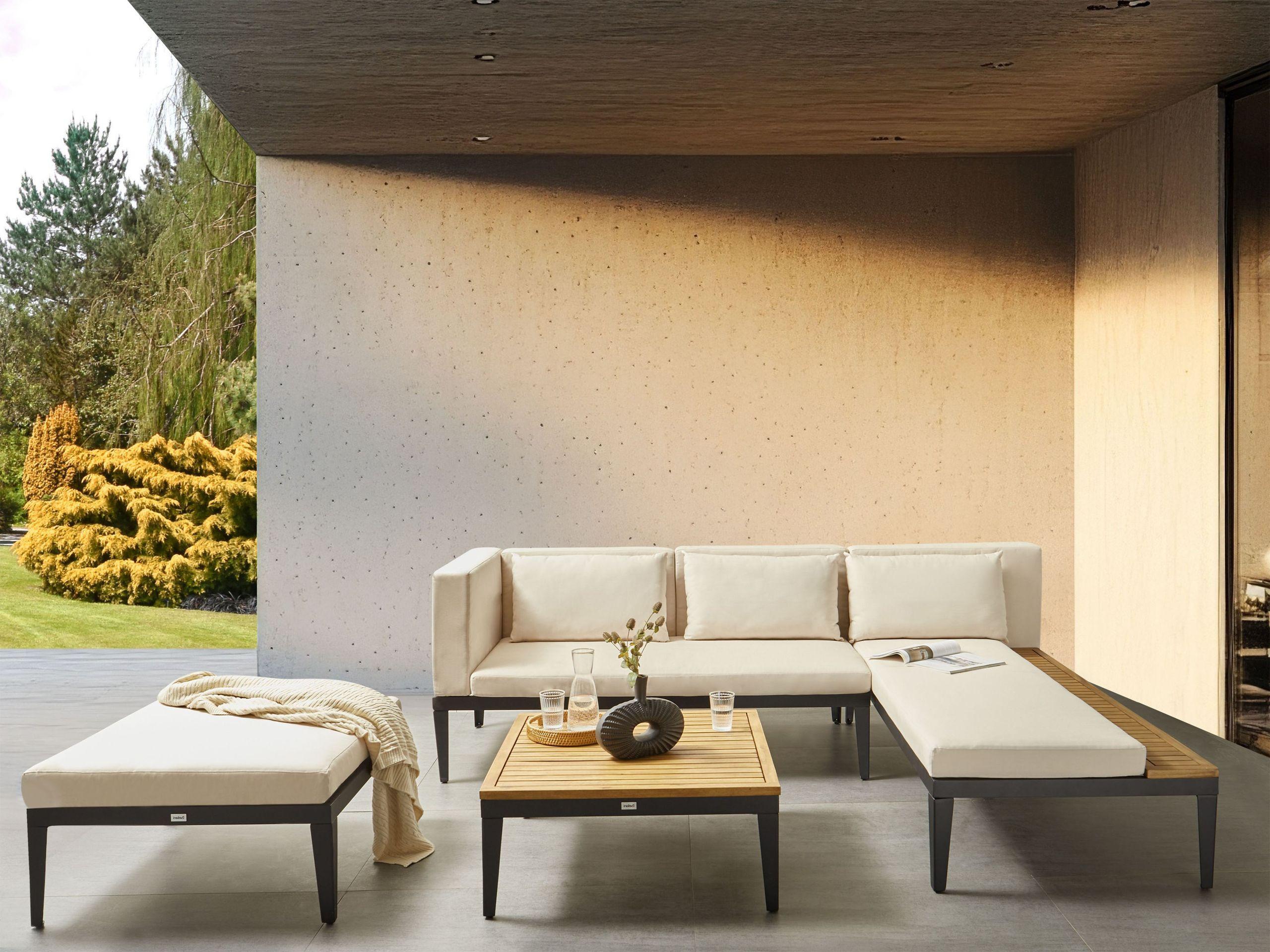 Beliani Set divani con tavolino en Legno d'acacia certificato FSC® Rustico BRACCIANO  