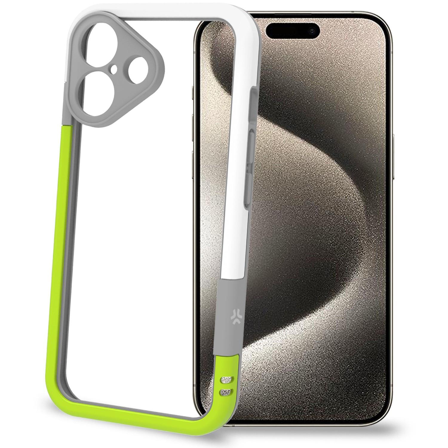 Celly  Bumper iPhone 16 Blanc/Vert Citron 