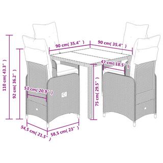 VidaXL Bistro set poly-rattan  