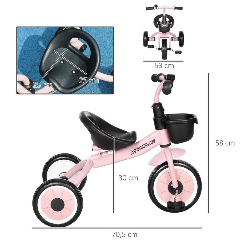Northio  Triciclo, Bicicletta Per Bambini Con Sedile Regolabile, Bici Senza Pedali Con Cestino Per Bicicletta, Campanello, Bicicletta Per Bambini Con Pedali, Per Bambini 2-5 Anni, Metallo, Rosa 