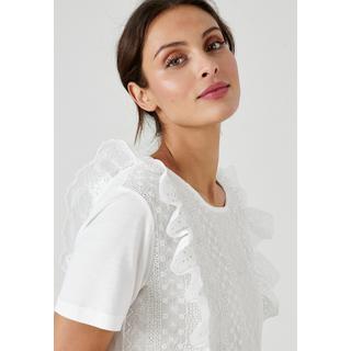 Damart  Tee-shirt bi-matière broderie anglaise. 