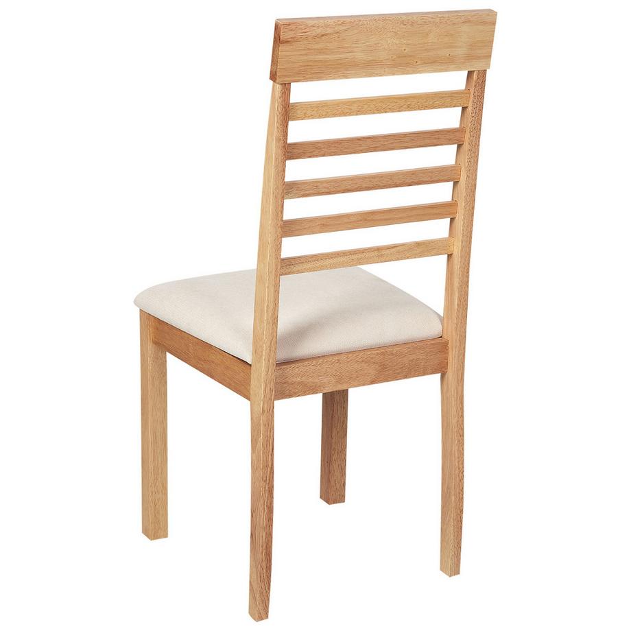 Beliani Esszimmerstuhl 2er Set aus Gummibaumholz  ORTLEY  