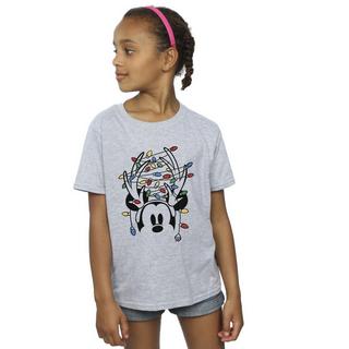 Disney  Mickey Mouse Christmas Head Lights TShirt 