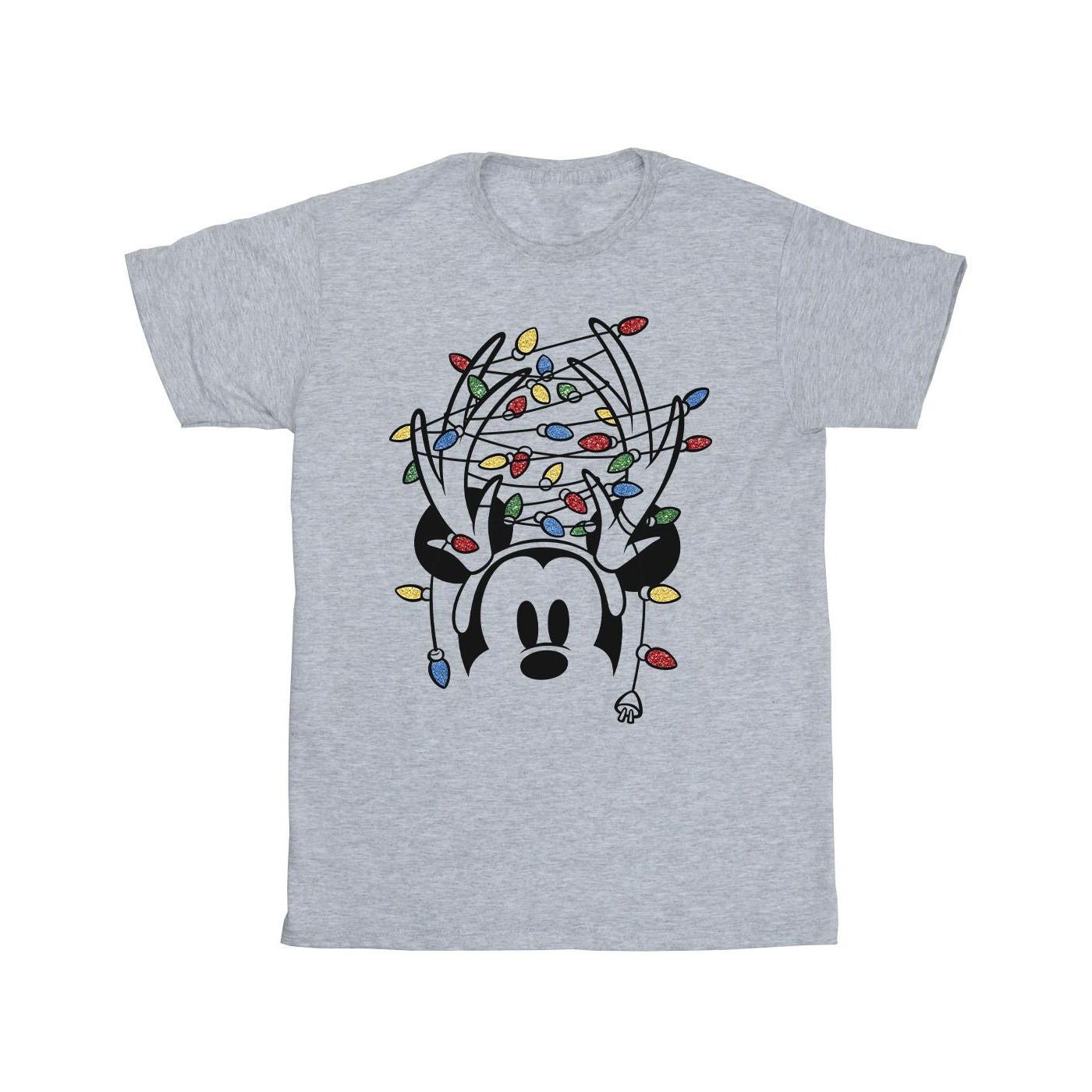 Disney  Mickey Mouse Christmas Head Lights TShirt 