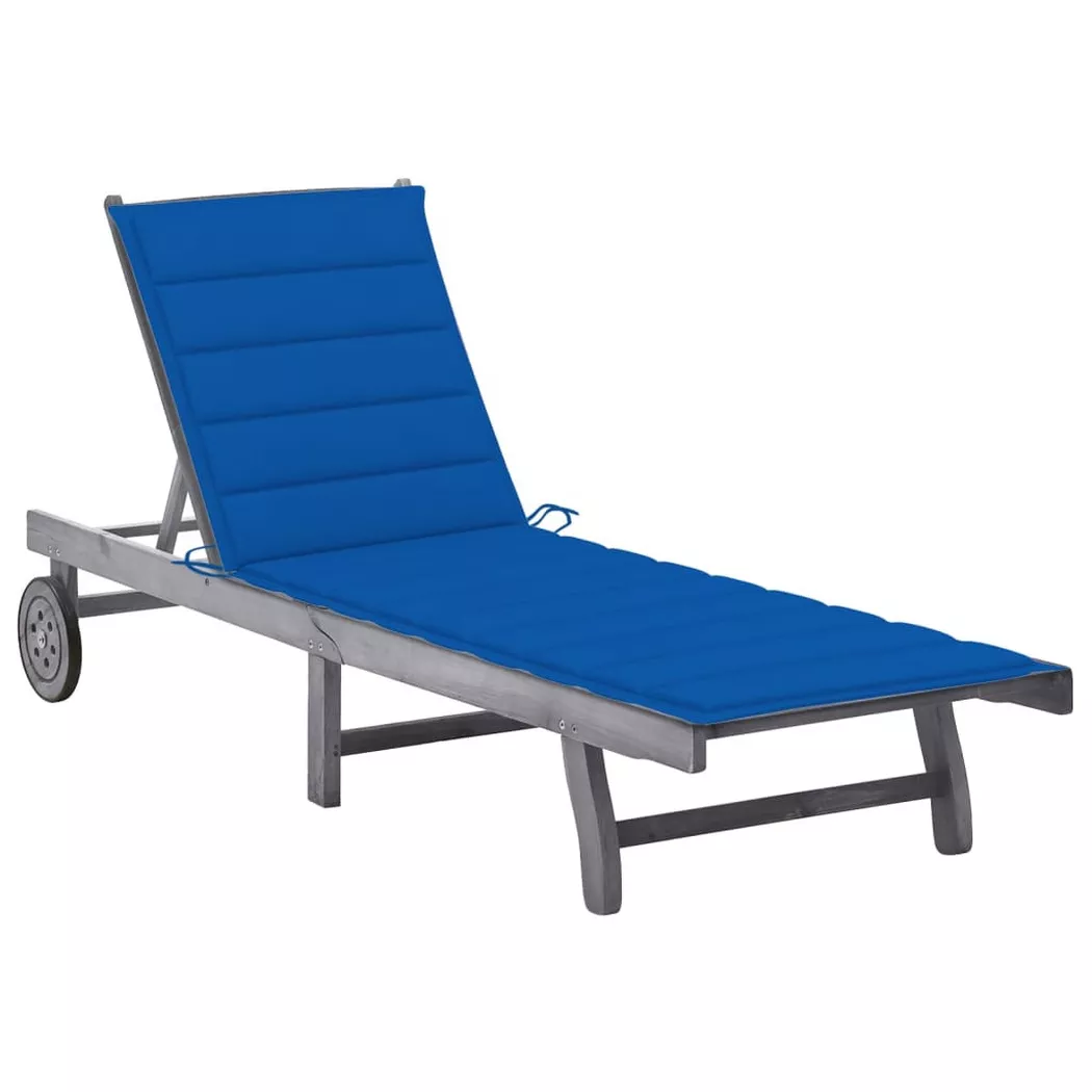 VidaXL - Chaise longue bois d'acacia, One Size, Gris