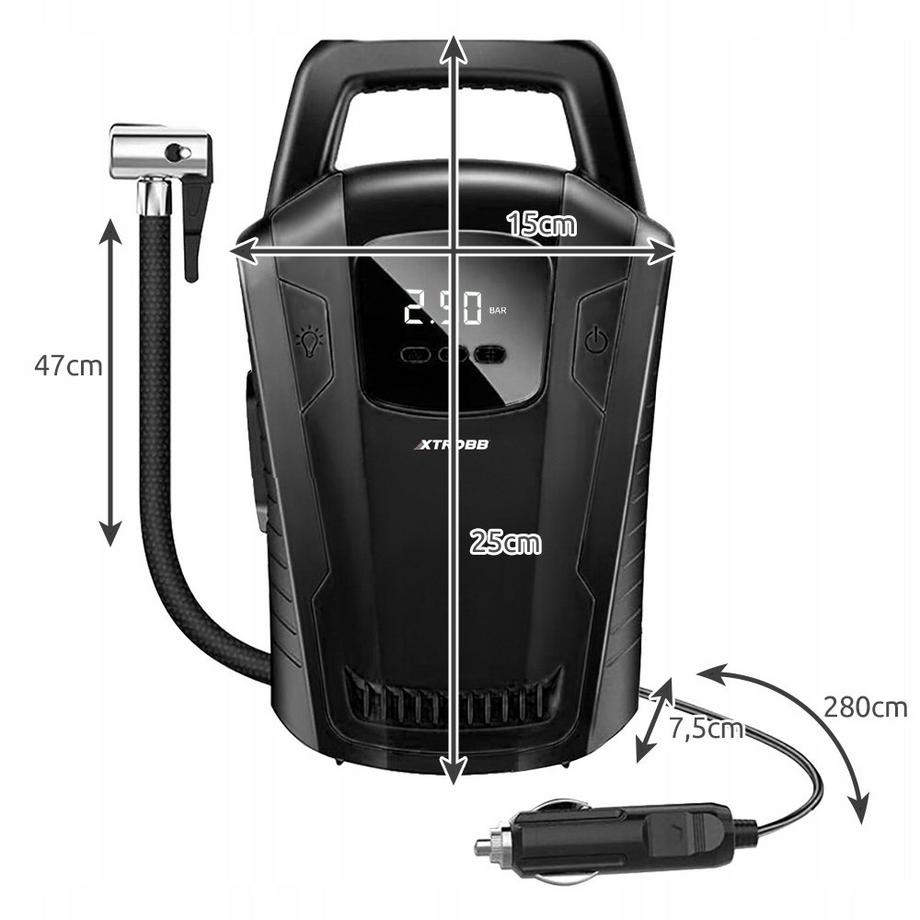 Xtrobb  Compresseur de voiture 12V - pompe à air 