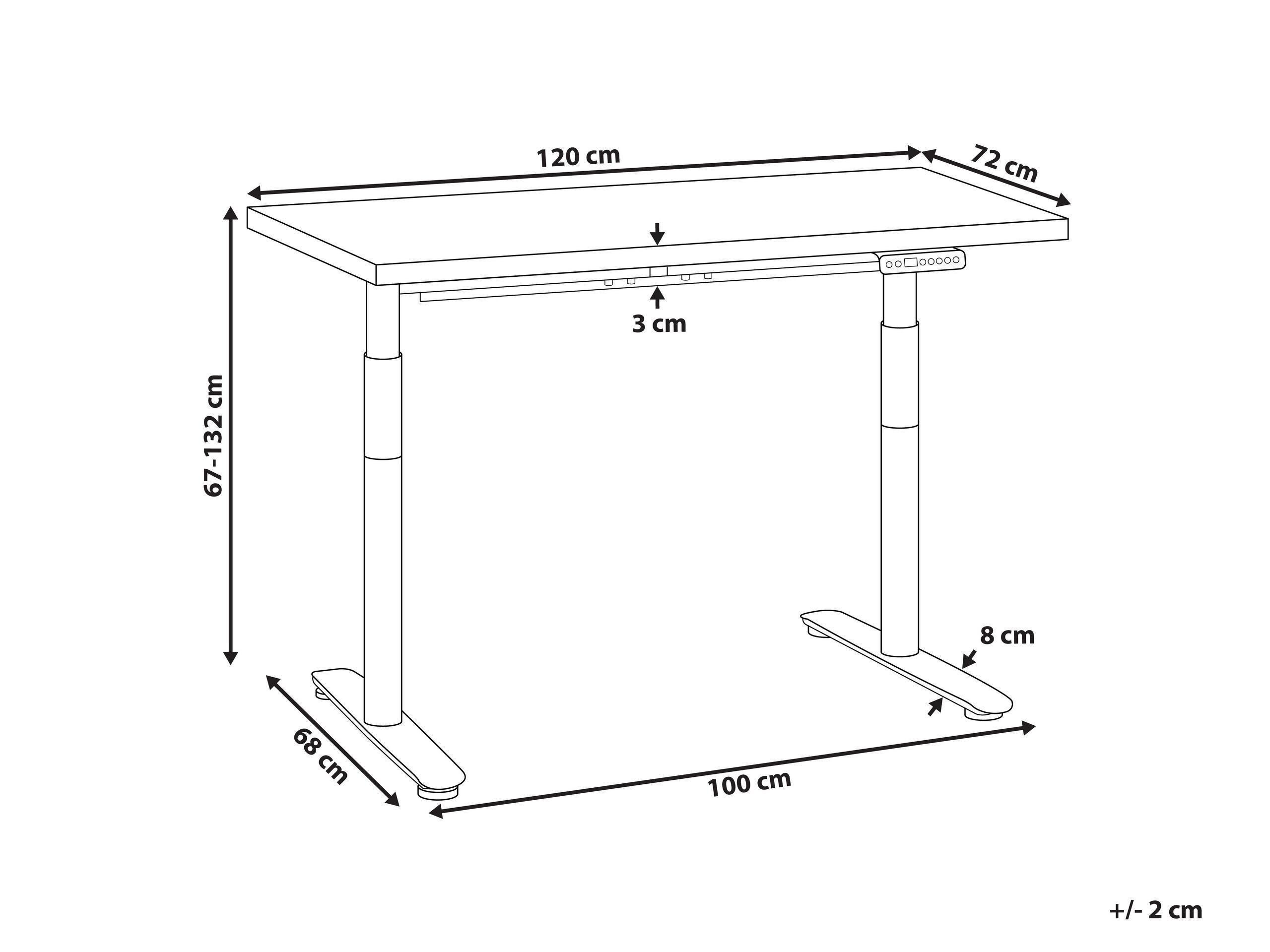 Beliani Bureau réglable en hauteur électriquement en Panneau de particules de bois Moderne DESTINAS  