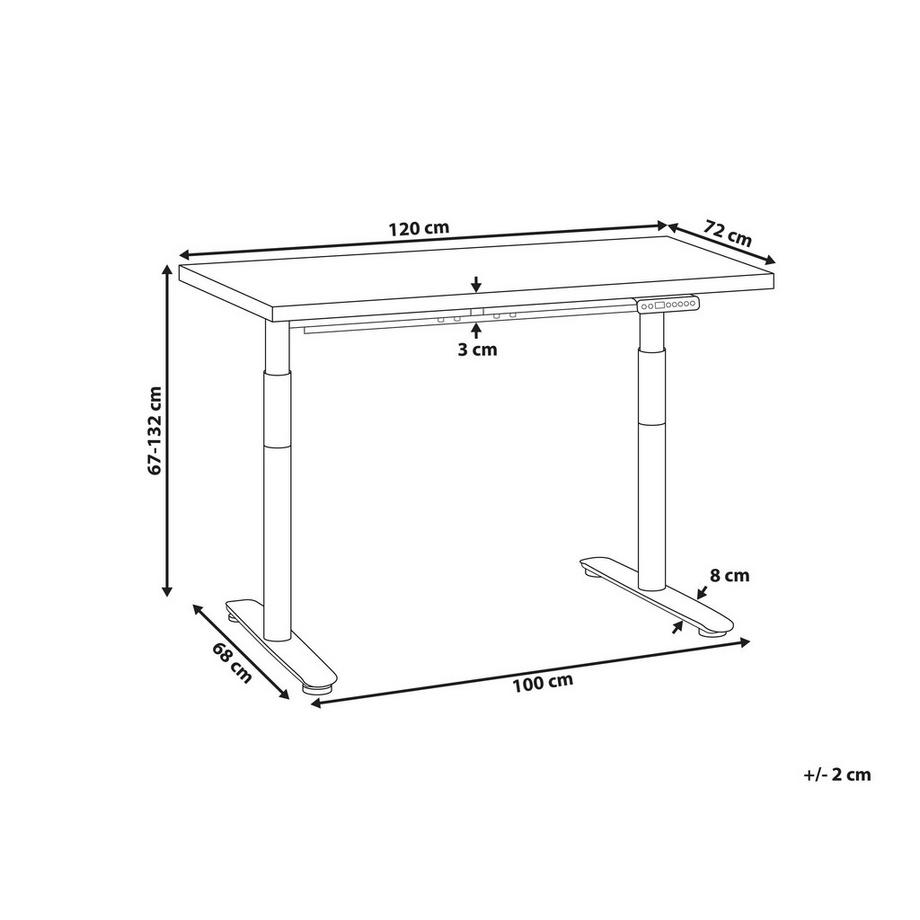 Beliani Bureau réglable en hauteur électriquement en Panneau de particules de bois Moderne DESTINAS  