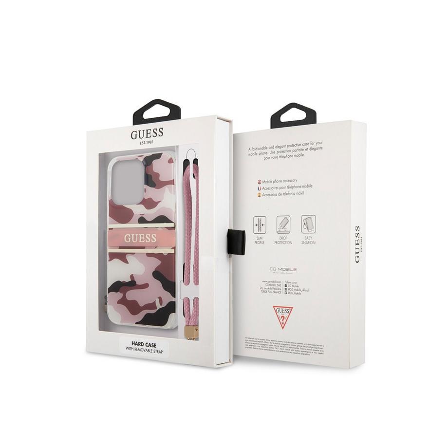 GUESS  Cover iPhone 13 Pro Camo tracolla nylon 