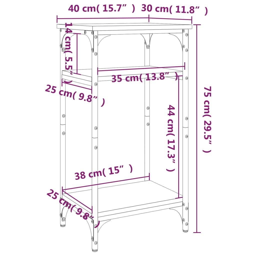 VidaXL Table d'appoint bois d'ingénierie  