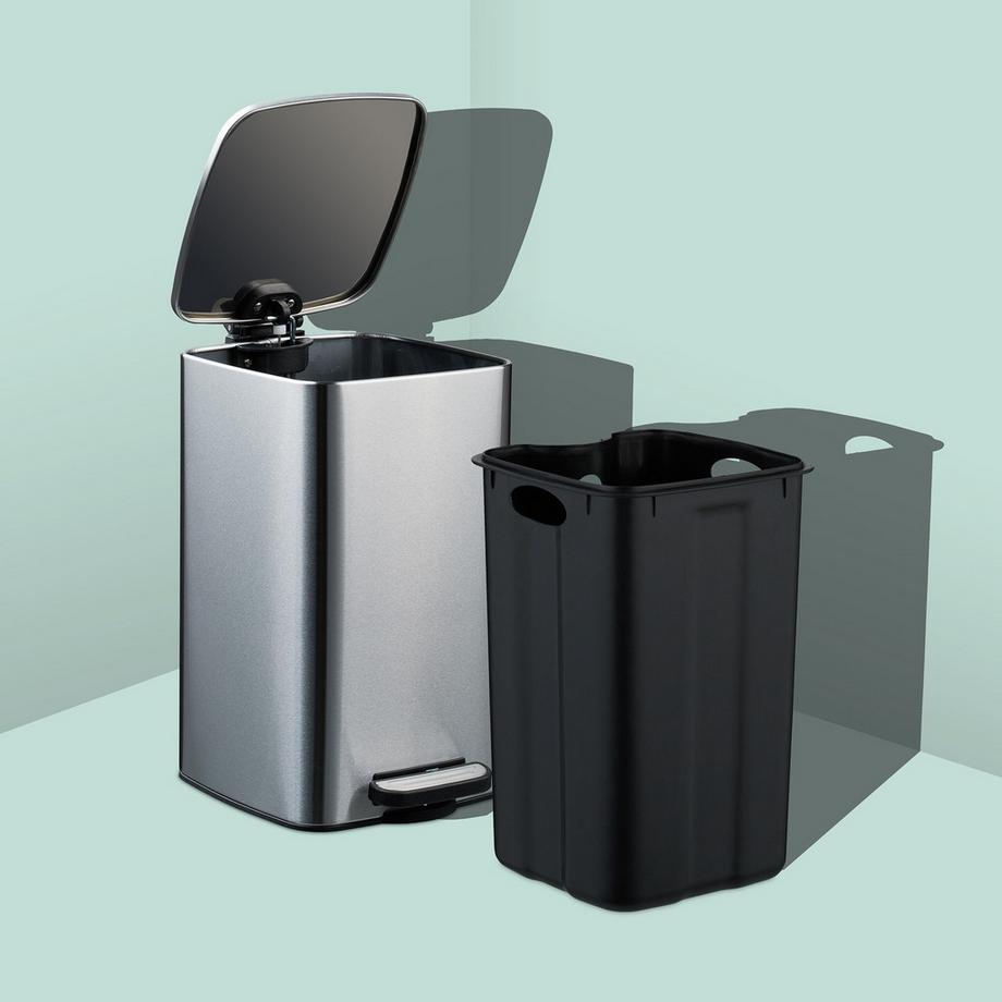 Northix Poubelle carrée à pédale 8 L, fermeture en douceur  