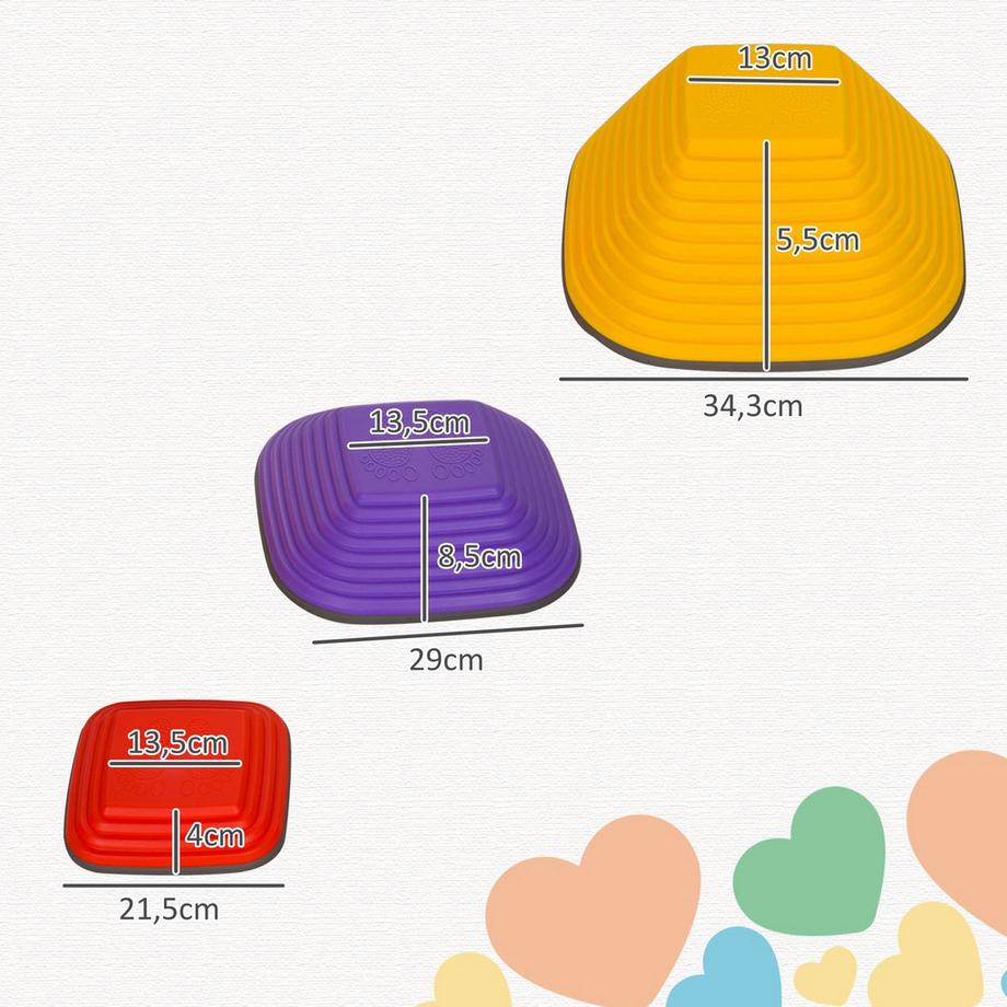 Northio  Flusssteine, 6-tlg. Balanciersteine in Quadratischform, Stapelbar & Rutschfest Stapelsteine bis 80 kg Belastbar, für 3-8 Jahre Kinder, Bunt 